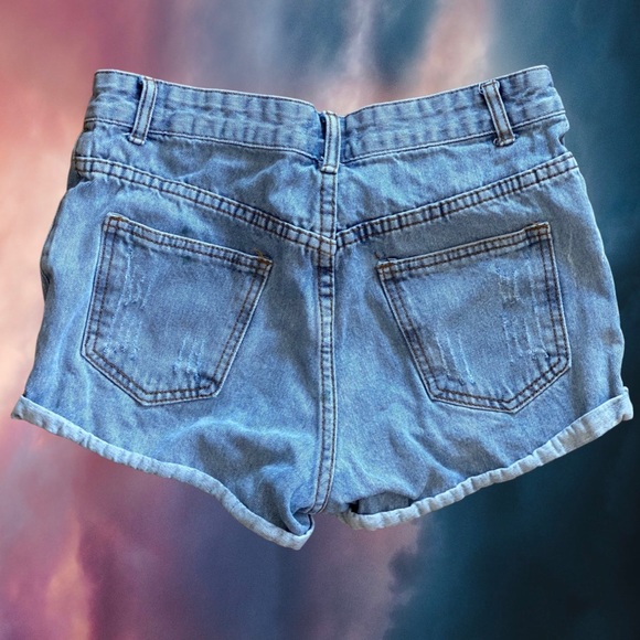 High waist button-up jean shorts - Picture 3 of 7